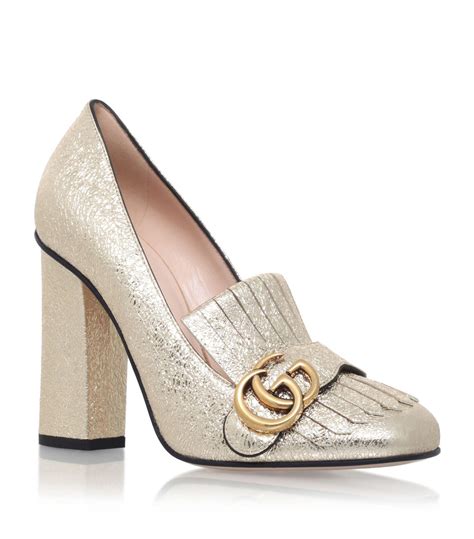 gucci gold marmont heels|gucci marmont shoes.